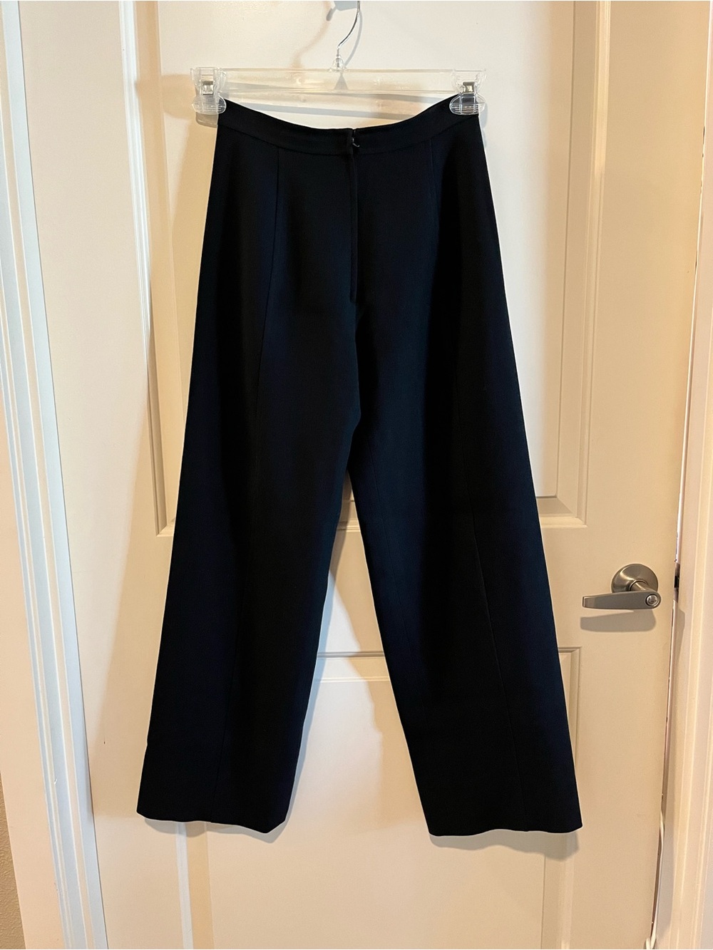 70s Vintage Emanuel Ungaro High Waisted Wide-Leg Trousers in Black Wool